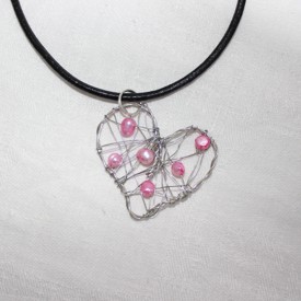 Halsband Pink heart
